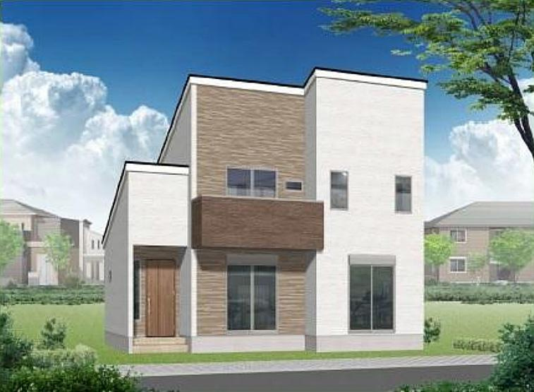三方角地、カースペース２台。保土ケ谷区上菅田町　新築戸建ての外観パース|イメージパースです。完成が楽しみですね。