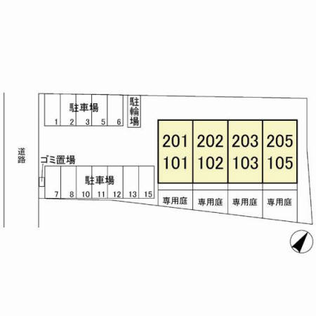 エーデルⅡの駐車場