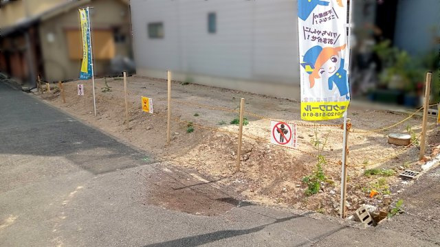 阿倍野区阪南町　土地の前面道路含む現地写真|閑静な住宅地　阿倍野区阪南町の角地です