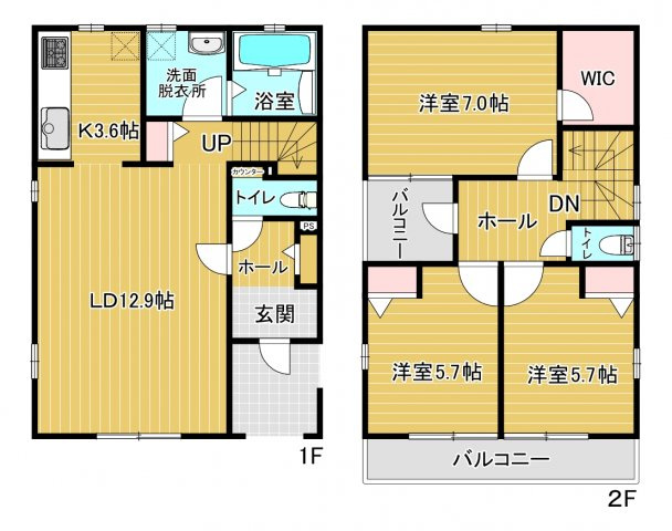 【間取り】 | 湖畔1丁目貸家