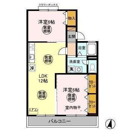 【間取り】 | ウェルセッジ請西　Ⅱ