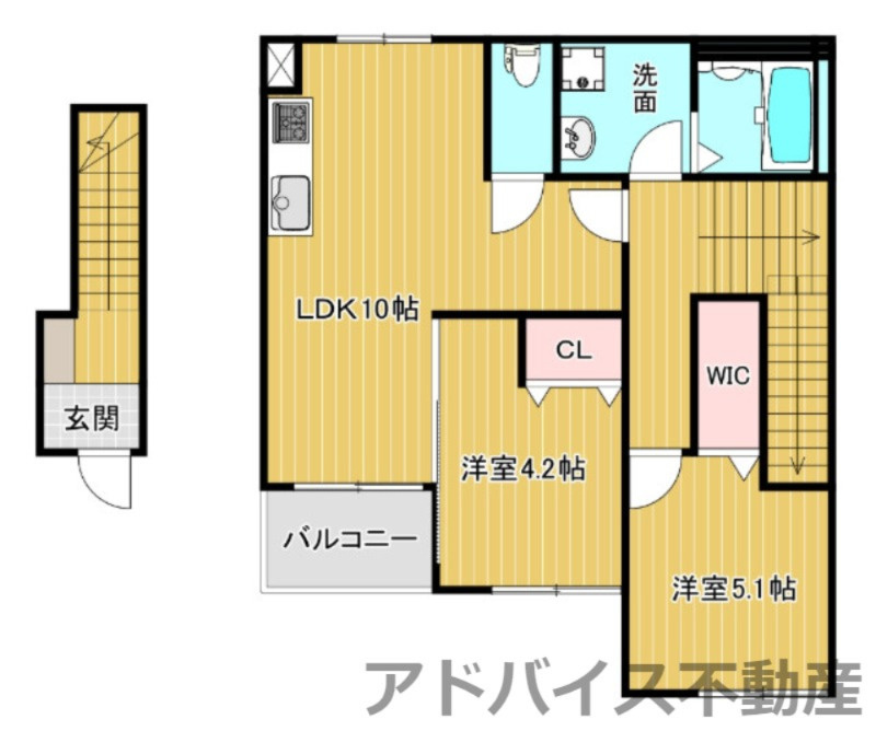 八女市大島のアパートの間取り