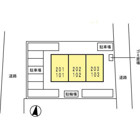 上益城郡益城町大字古閑のアパートの区画図