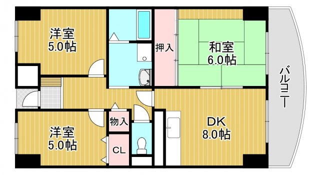 プレストコート2番館の間取り