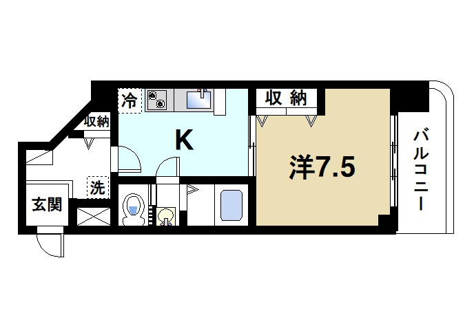 OMマンション東生駒の間取り|間取りです
