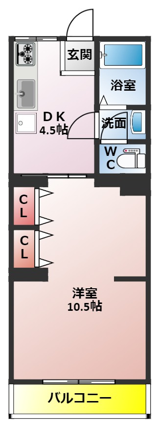 ＦＡＶＯＲＩＴＥ　ＧＡＲＤＥＮ山之手の間取り|１ＤＫの間取り