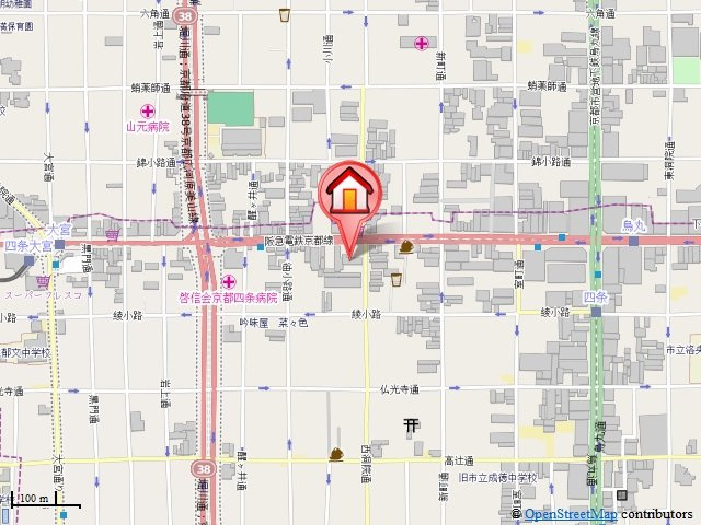 アーバンフラッツ四条西洞院（旧エスティメゾン四条西洞院）の地図