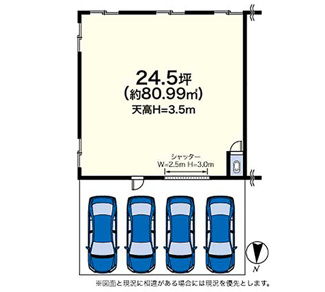【間取り】 | 内田貸し倉庫 | 24.5坪（約80.99㎡）