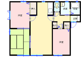 【間取り】 | フレグランスクレールD