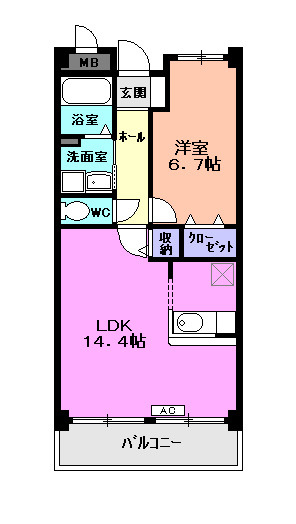 ザ・ウィング　Ｓの間取り