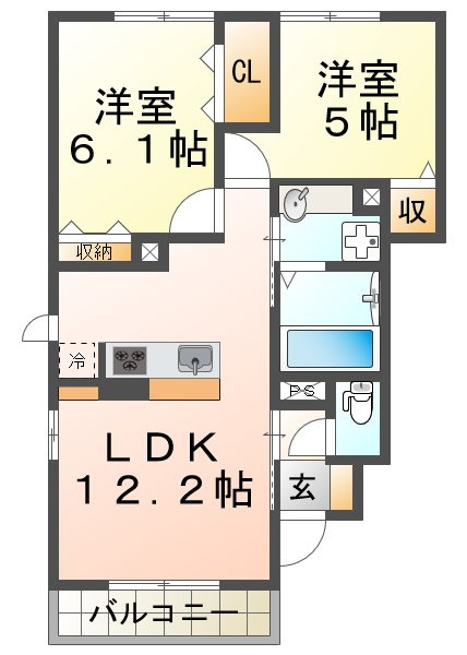 パークサイド歌敷山の間取り