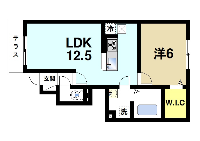 ウインドウIIの間取り|ゆったりと暮らせる1LDKの間取りです。