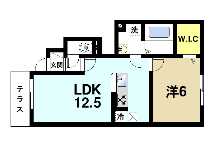 ウインドウIIの間取り|ゆったりと暮らせる1LDKの間取りです。
