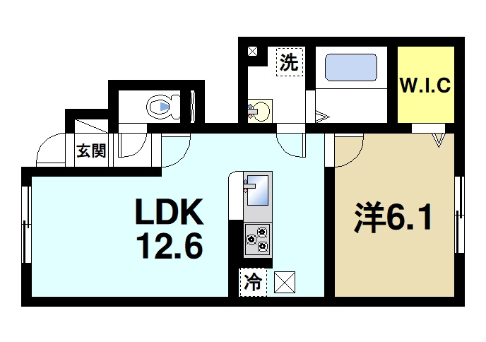ウインドウIIの間取り|ゆったりと暮らせる1LDKの間取りです。