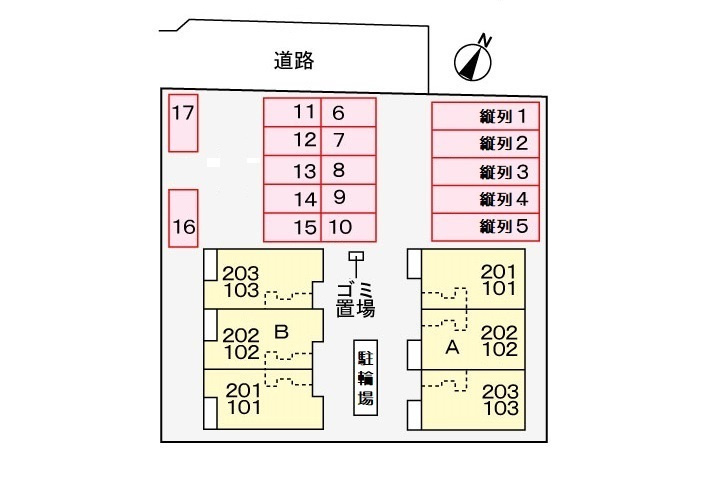 レ　リアンBの駐車場|イメージパース