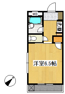【間取り】 | みずきコート | 1K。