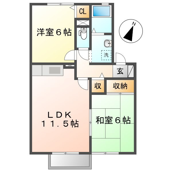 セジュール竹　Ｃの間取り