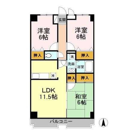 【間取り】 | ラフィネ西都賀
