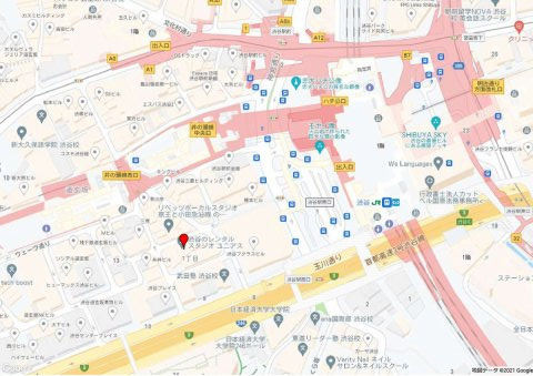 渋谷区道玄坂１丁目の店舗一部の地図