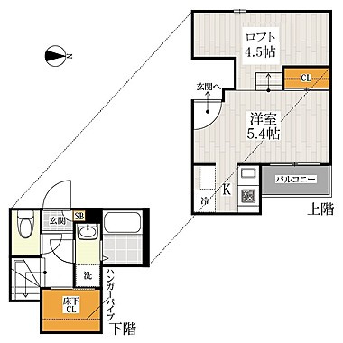 熊本市西区池田１丁目のアパートの間取り