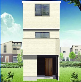 【外観パース】 | 南区呼続元町　1号棟★仲介手数料無料★（呼続小学校・新郊中学校）新築一戸建て | 新築戸建の事ならマックスバリュで住まい相談へお任せください。