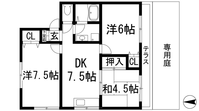 【間取り】 | ボナミ田中ハイツ