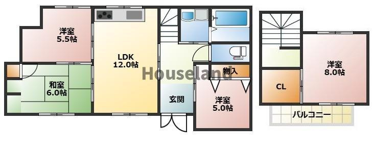 黒江（岡田）一戸建　670の間取り