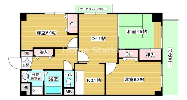 【間取り】 | ボヌールみてじま