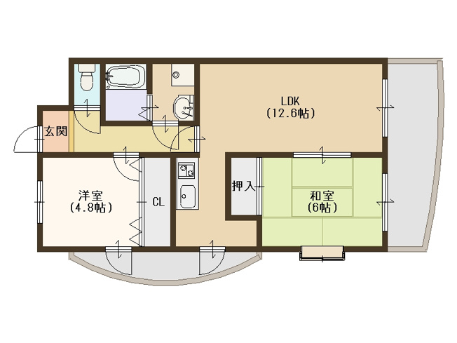 【間取り】 | ペガサスⅡ番館住之江