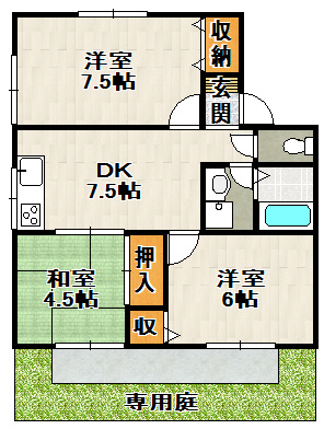 ボナミ田中ハイツの間取り