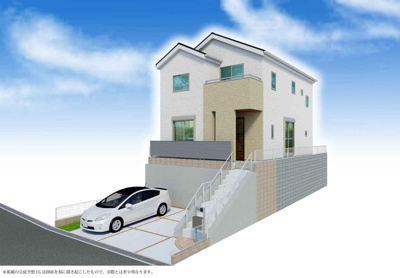 【外観パース】 | 【全３棟】箕面市稲5丁目新築一戸建