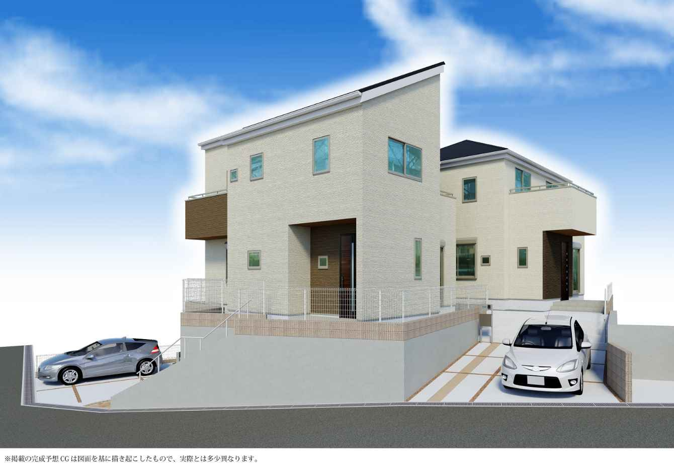 箕面市稲５丁目の新築一戸建の外観パース