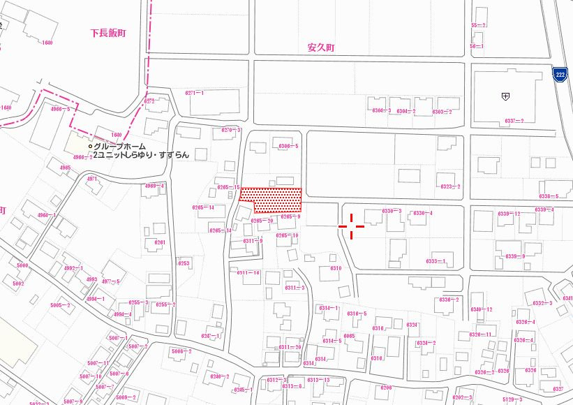 都城市安久町の売地の土地図
