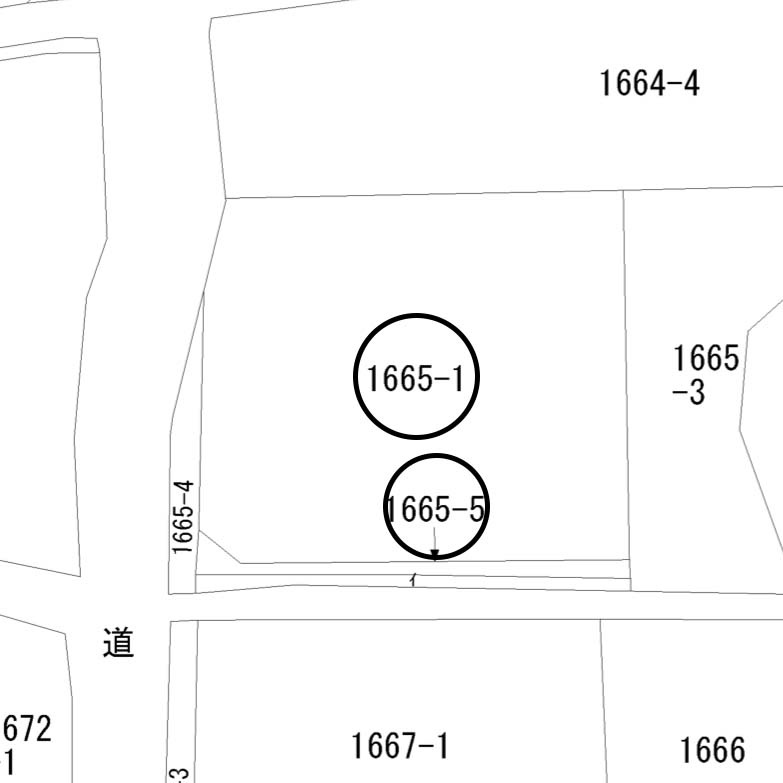 足利市名草中町の売地の区画図