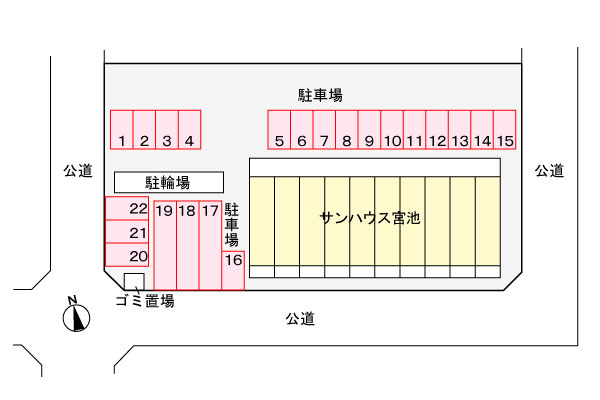サンハウス宮池の区画図