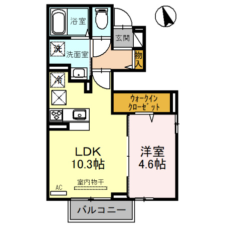 【間取り】 | ヌーベルメゾン | 1LDKのお部屋です