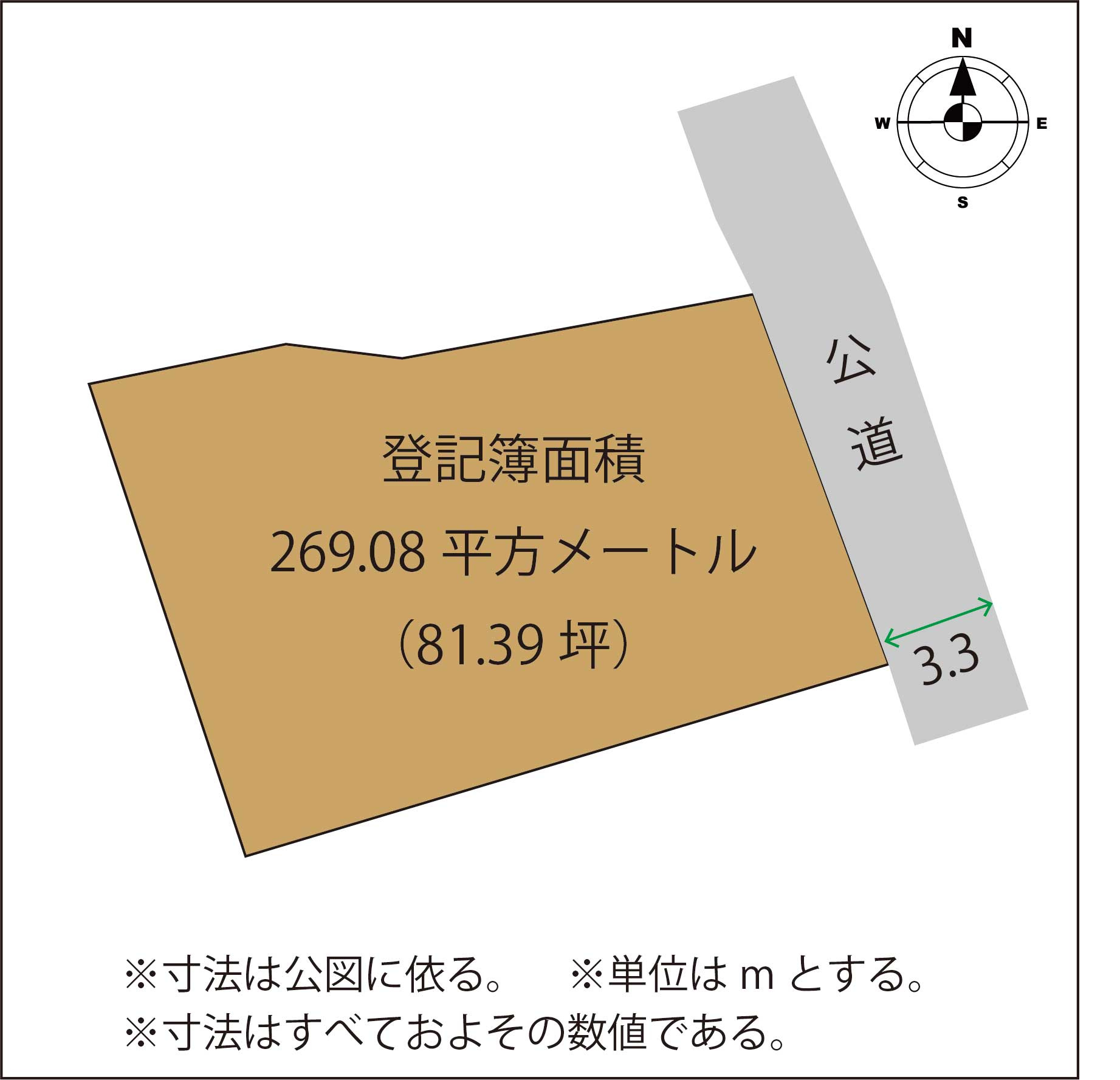足利市多田木町の売地の土地図