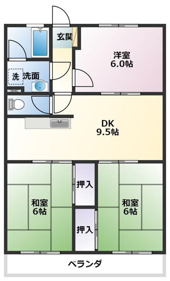 【間取り】 | パークサイドハイムⅡ | 使いやすい間取りです。