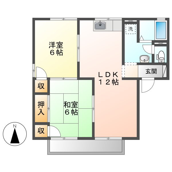 グリーンハイツAの間取り