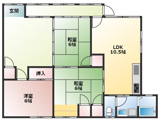 広島市西区己斐上２丁目の一戸建ての間取り