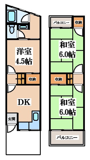 【間取り】 | 野崎4丁目貸家