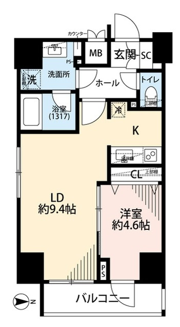 プレール・ドゥーク文京湯島の間取り|1LDK