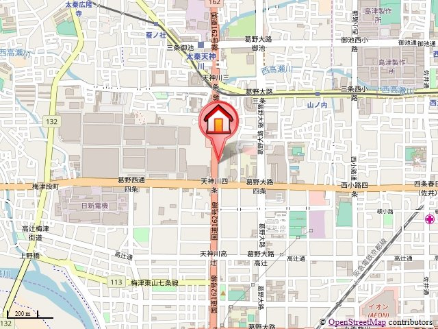 パインフィールド天神川の地図