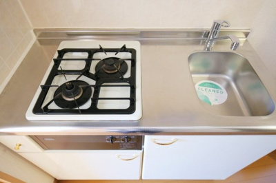 【キッチン】 | スカイコート新宿落合南長崎駅前 | システムキッチン（2口ガスコンロ）