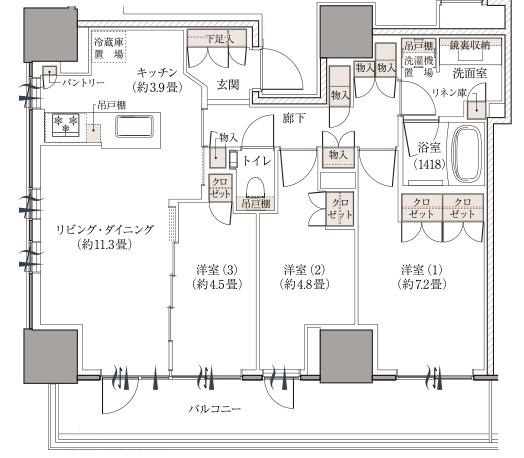 台東区東上野５丁目の賃貸マンションの間取り