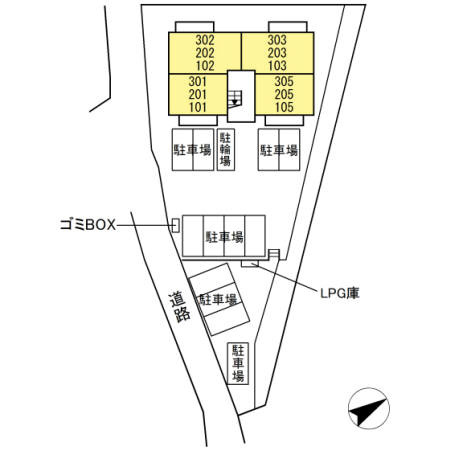 合志市須屋のアパートの区画図