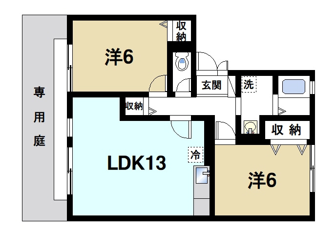 ベルパレスの間取り|ファミリーさんにおススメの2LDKです。