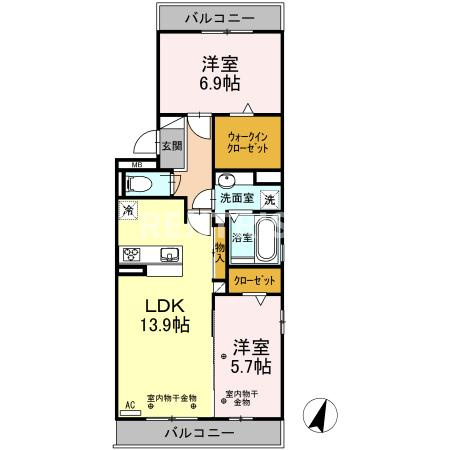 アンダー フォレスト Ⅴ Ａ棟の間取り