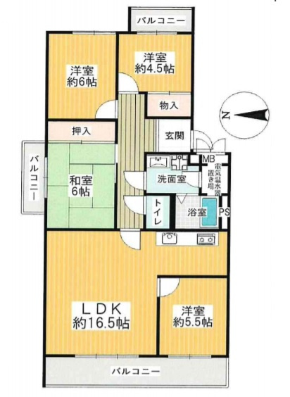 ◆豊中市◆西・北・東3方角角部屋♪◆イトーピア桃山台マンション◆の画像
