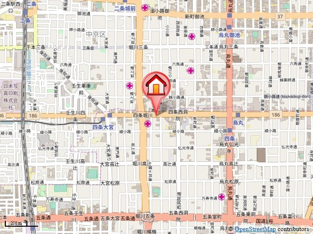 プリムローズ四条の地図